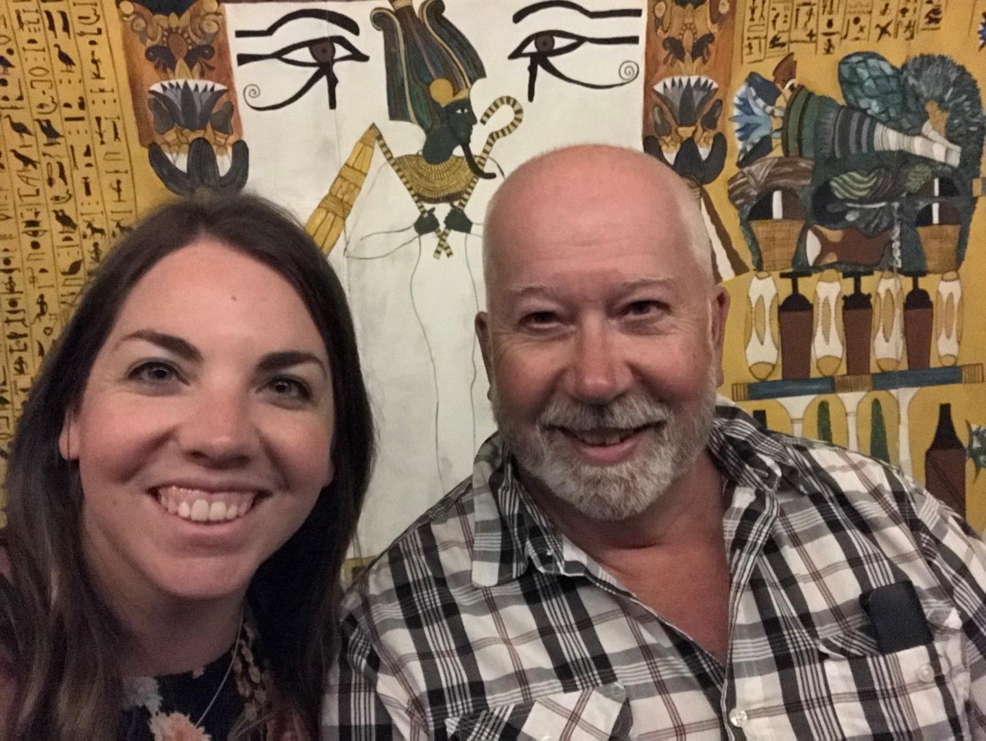 Pictured with my dad, Ray, in the Egypt: The Time of Pharaohs exhibition, June 20, 2018.